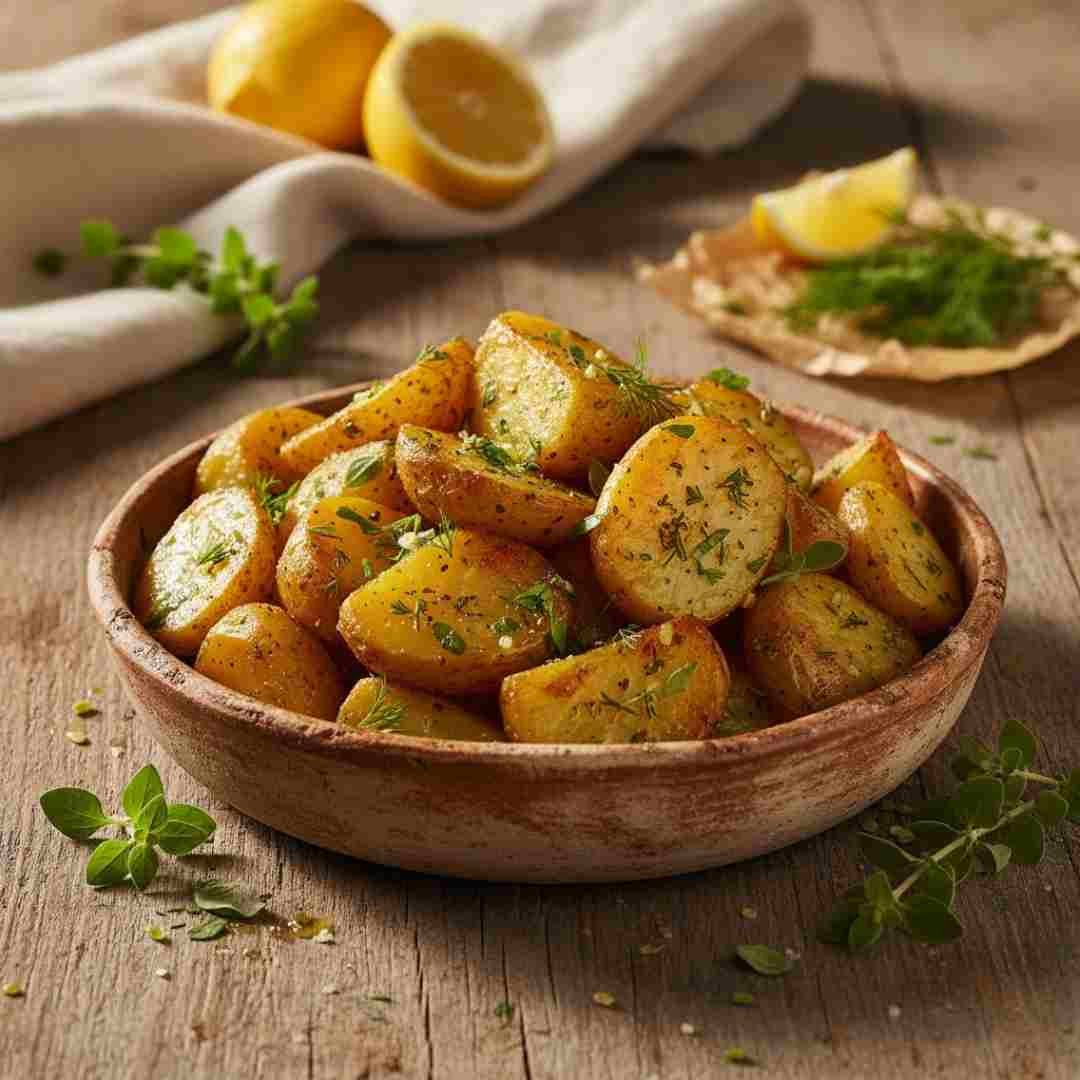 Papas a la griega (patatas lemonates)